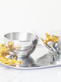 Ensemble plateau et pots silver/gold